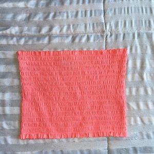 Coral cropped tube top